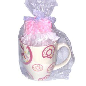 DUNKIN’ DONUTS Pink Sprinkle Doughnut Coffee Mug and Socks GIFT SET